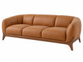 3-zitsbank 230 x 95 x 80 cm cognackleurig leer - modern met houten onderstel