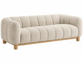 3-zitsbank 220 x 92 x 76 cm bouclé crème - moderne woonkamerbank met houten poten
