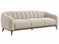 2-zitsbank 230 x 95 x 78 cm crèmekleurige boucléstof met houten poten - moderne woonkamerbank