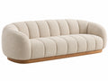 3-zits bank 220 x 95 x 75 cm boucléstof crème gebogen modern