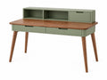 Bureau 120 x 60 x 95 cm - hout en groen - met laden en opbergvakken