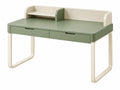 Kinderbureau 100 x 60 x 90 cm - gelakt MDF groen/crème met 2 laden en opzetrek