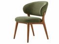 Eetkamerstoel 62 x 58 x 80 cm groen stoffen bekleding houten poten retro