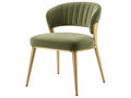 Eetkamerstoel 60 x 58 x 78 cm groen stoffen zitting met goudkleurig metalen poten - modern gestoffeerd