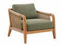 Fauteuil 75 x 80 x 82 cm hout groen - gevlochten armleuningen