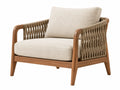 Fauteuil 78 x 75 x 82 cm houten frame met gevlochten touw beige en bruin - bohemien zitmeubel