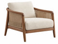 Fauteuil 76 x 75 x 78 cm - hout en geweven koord - crème/bruin - moderne stijl